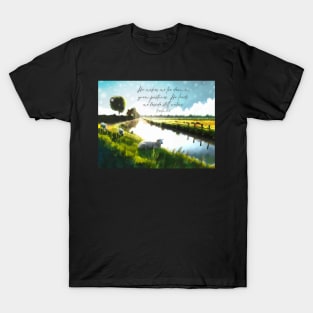 Christian Art Painting Psalm 23:2 T-Shirt